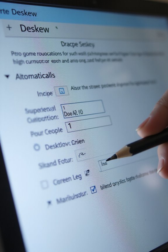 enable deskew for scanning