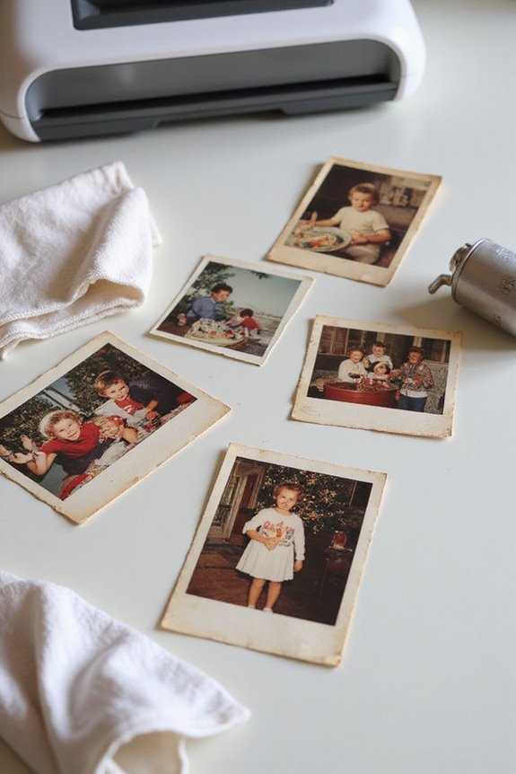 preparing photos for scanning